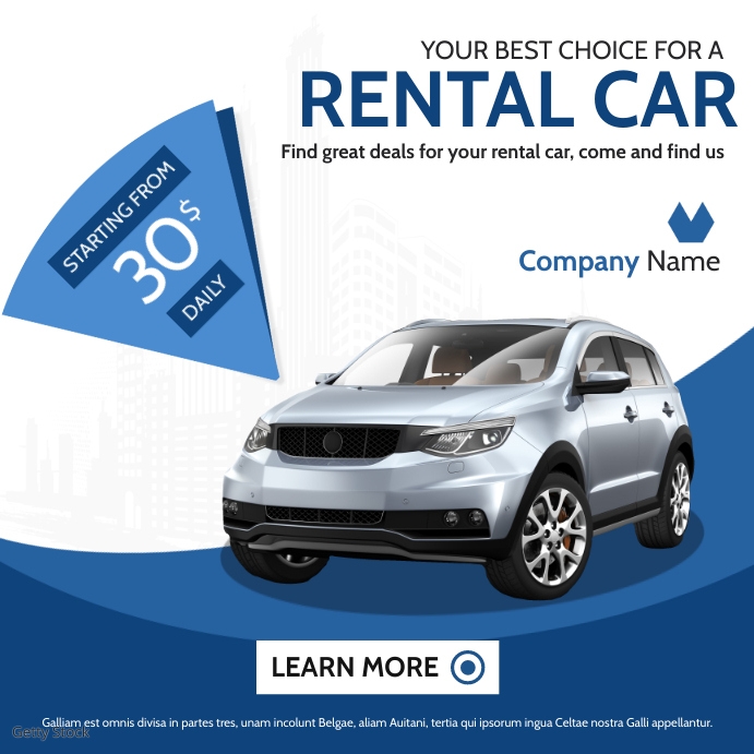We Rent Cars Advertisement Plantilla de rental car advertising instagram post banner | PosterMyWall