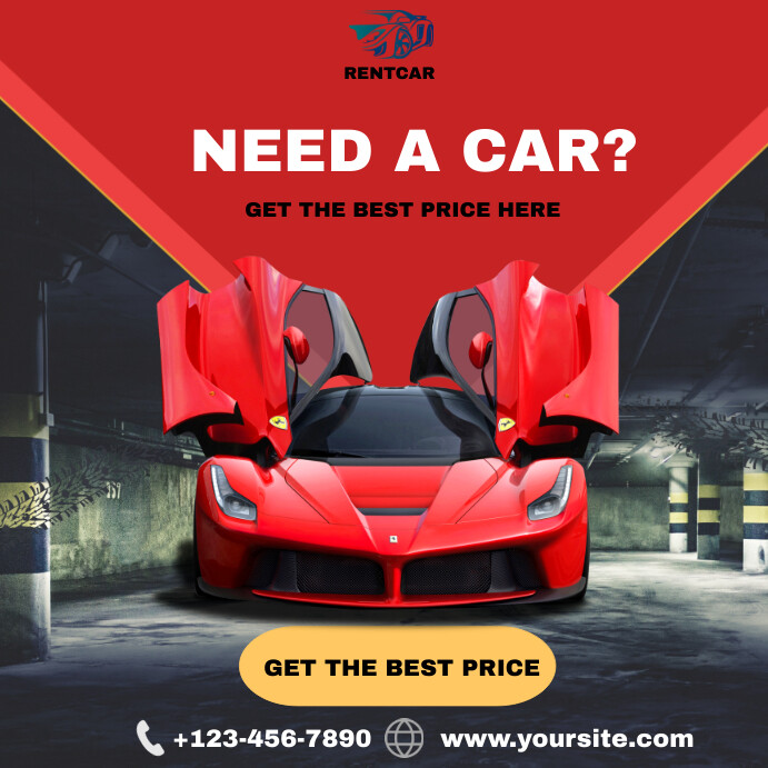 Rental car Template PosterMyWall