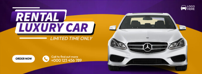 Rental Car Mock-ups Facebook-omslagfoto template