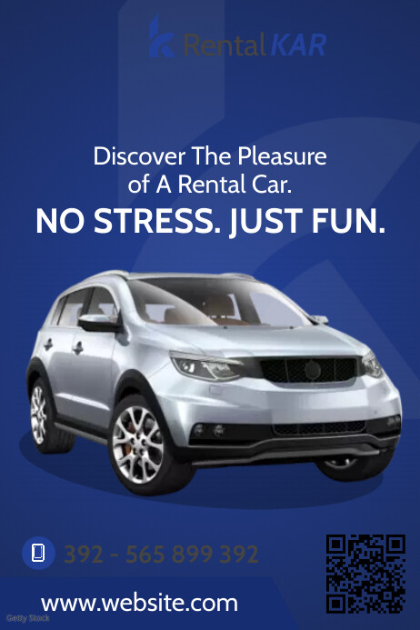 We Rent Cars Advertisement Copy of Rental Car Poster advertisement | PosterMyWall
