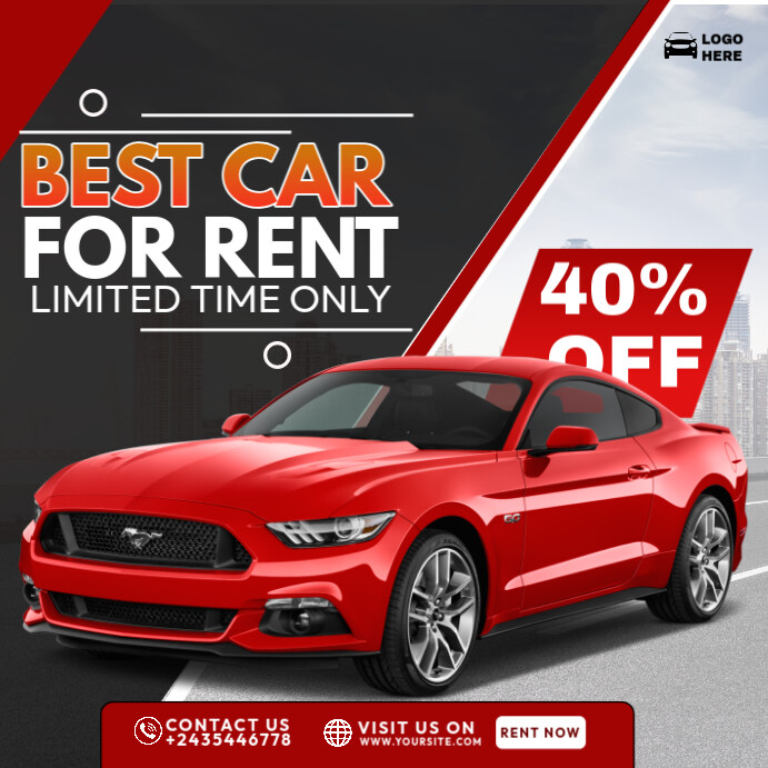 Rental Car Template Wpis na Instagrama