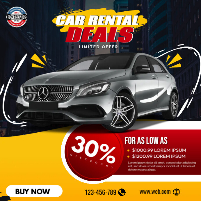 Rental Cars Ads Template | PosterMyWall