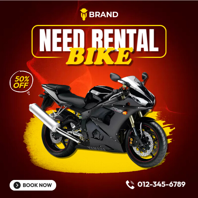 Rental Motor Bike Flyer Template | PosterMyWall