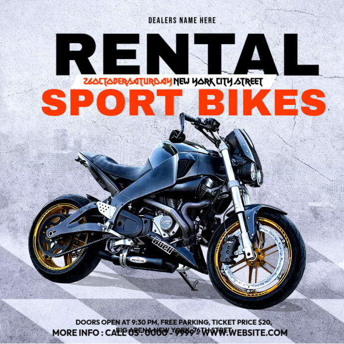 Sports Bike Rent Rental Sports Bike Template | PosterMyWall