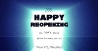 Reopening opening video door open invitation Facebook Shared Image template
