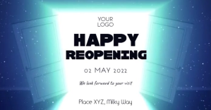 Reopening opening video door open invitation template