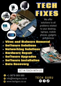 Repair & Maintenance technician flyer ad A5 template