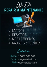 Repair & Maintenance technician flyer ad A5 template