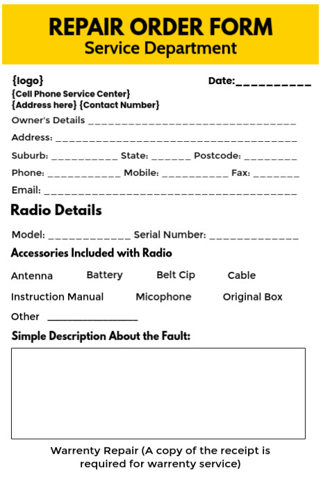 Computer Repair Forms