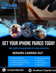 repair service flyer, mobile repair services, template