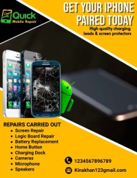 repair service flyer, mobile repair services, template