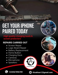 repair service flyer, mobile repair services, template