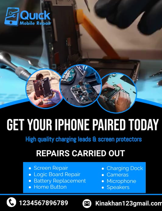 repair service flyer, mobile repair services, Ulotka (US Letter) template