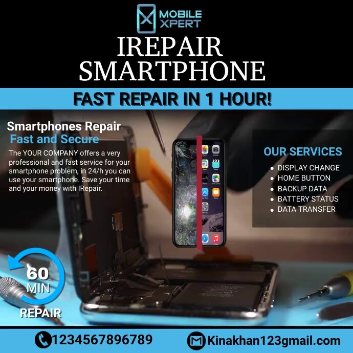 repair service flyer, mobile repair services, Instagram Post template