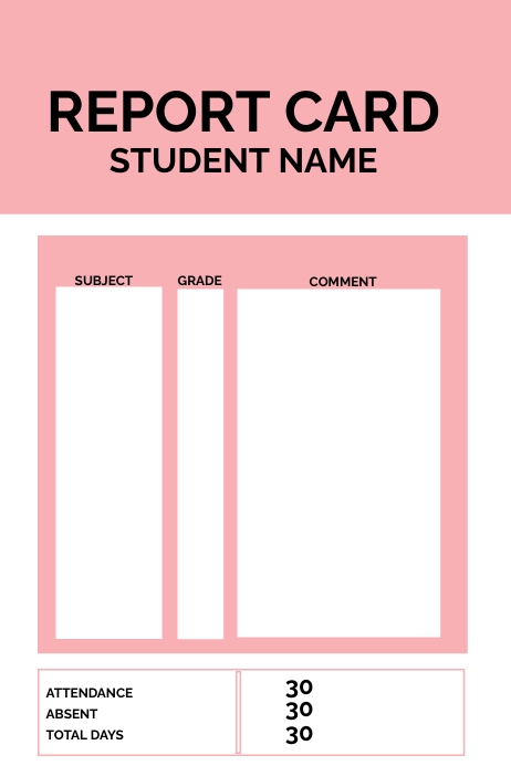 REPORT CARD Template | PosterMyWall
