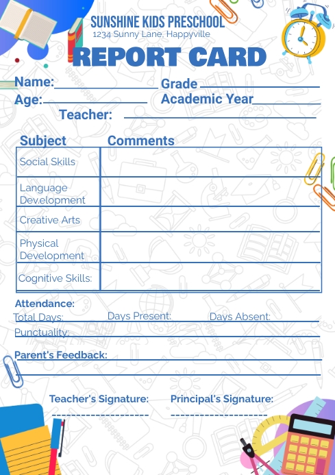 REPORT CARD Template | PosterMyWall