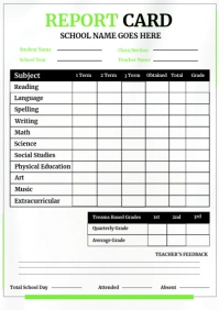 Report card poster A4 template