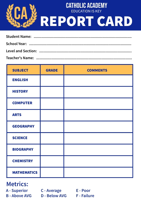 Report card template | PosterMyWall