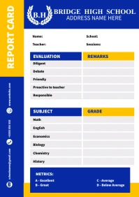 Report card template A4