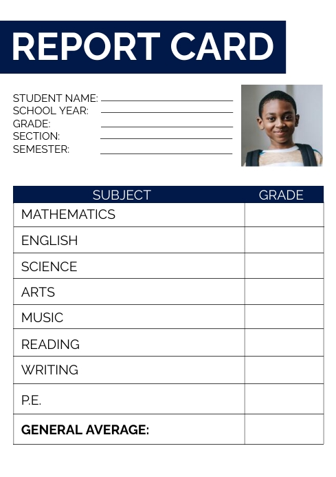 report card template for students | PosterMyWall