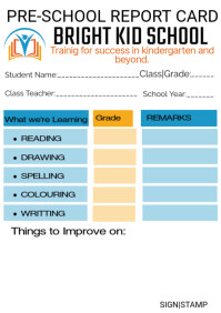 Report Card Template | PosterMyWall