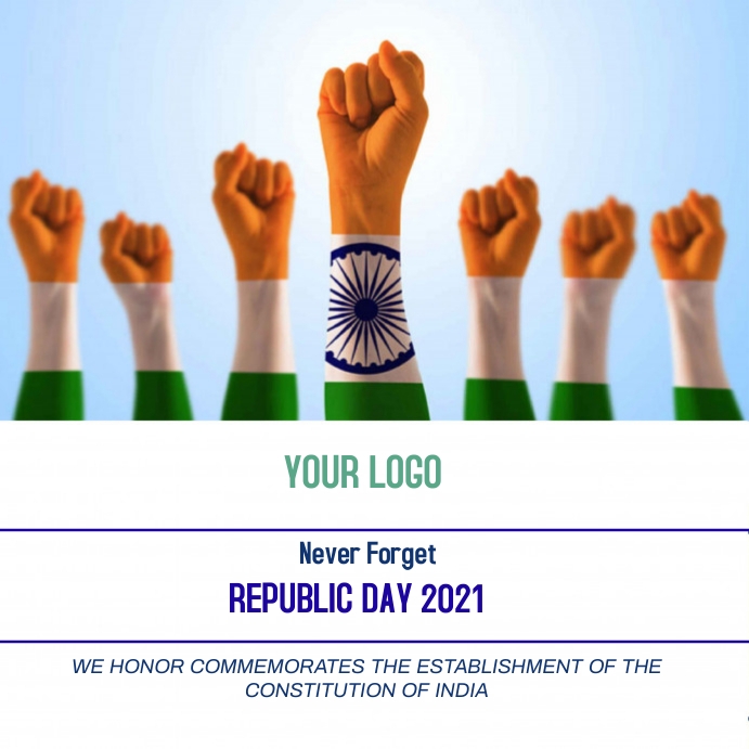 republic day, india map with flag, 26 th jan Instagram Post template
