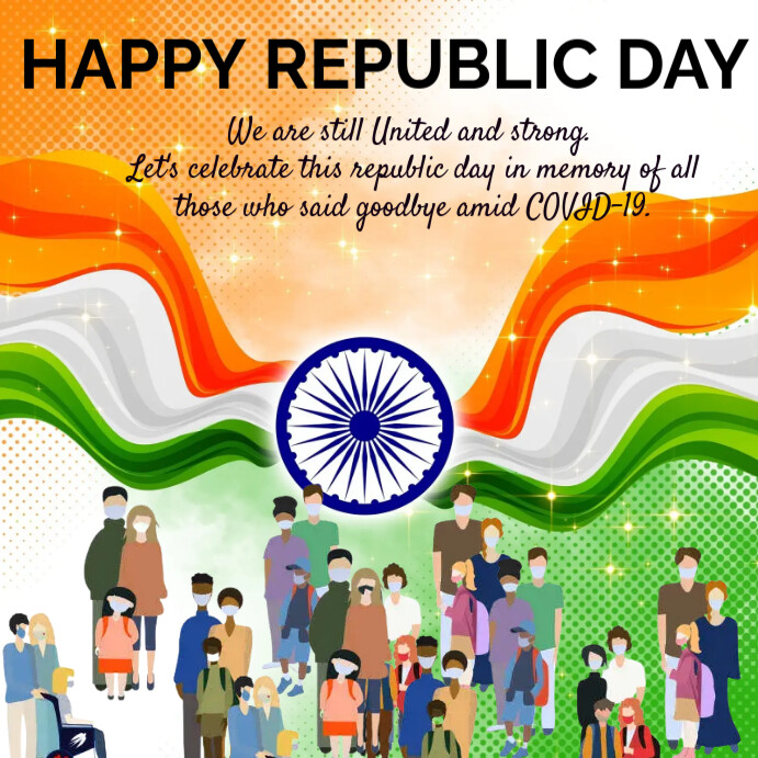 Republic day, January 26th, india Wpis na Instagrama template