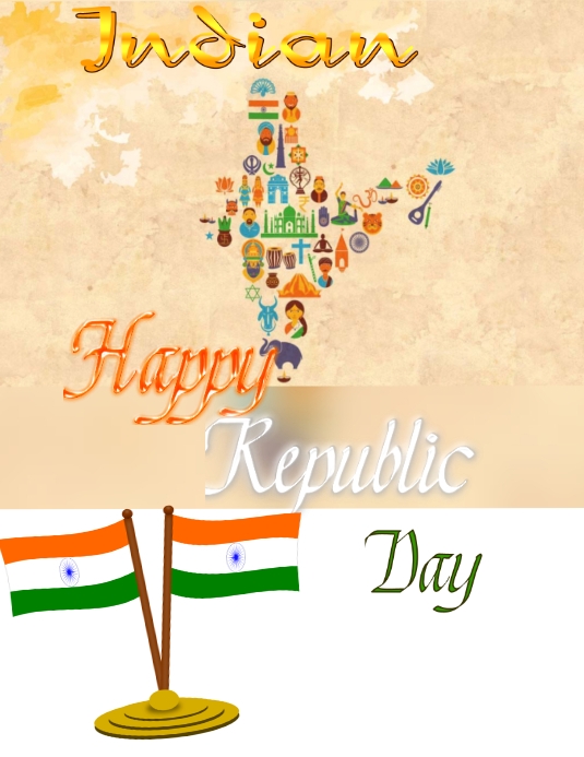Republic day Folheto (US Letter) template