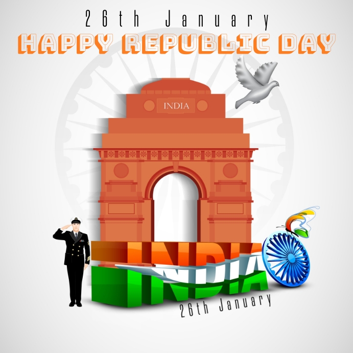 Republic day poster template