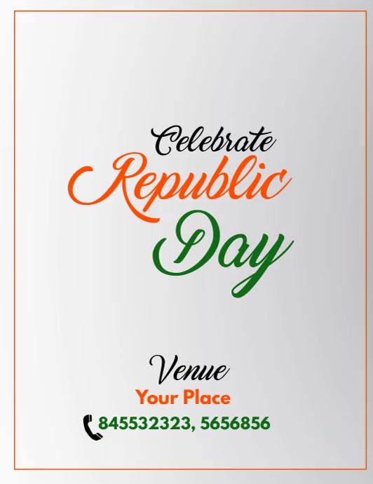 Republic Day Sale Video Flyer Folheto (US Letter) template