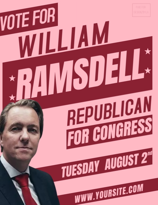 Republican candidate VOTE POSTER pink red Template | PosterMyWall