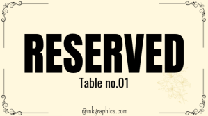 สีเหลือง Reserved Table Sign Præsentation Template