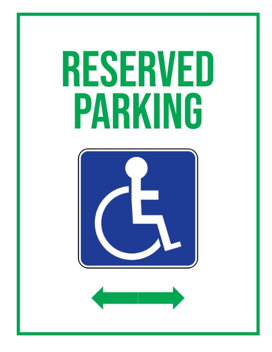 reserved parking Flyer (US Letter) template