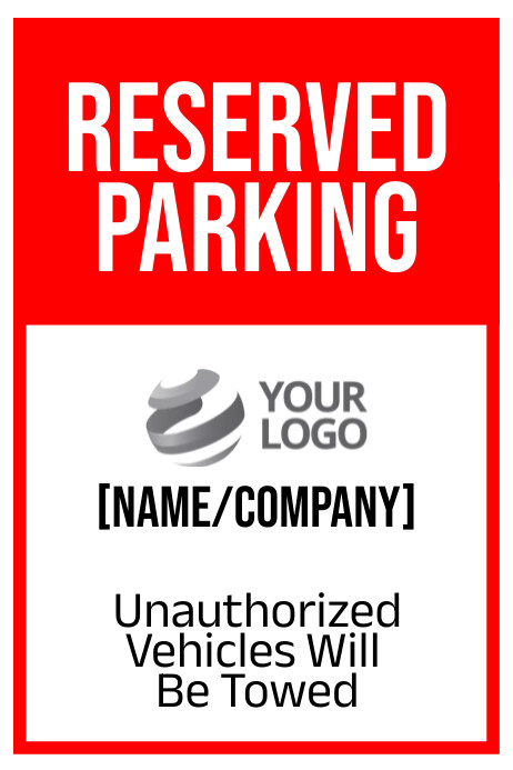Reserved Parking Minimal Poster Sign Cartaz template