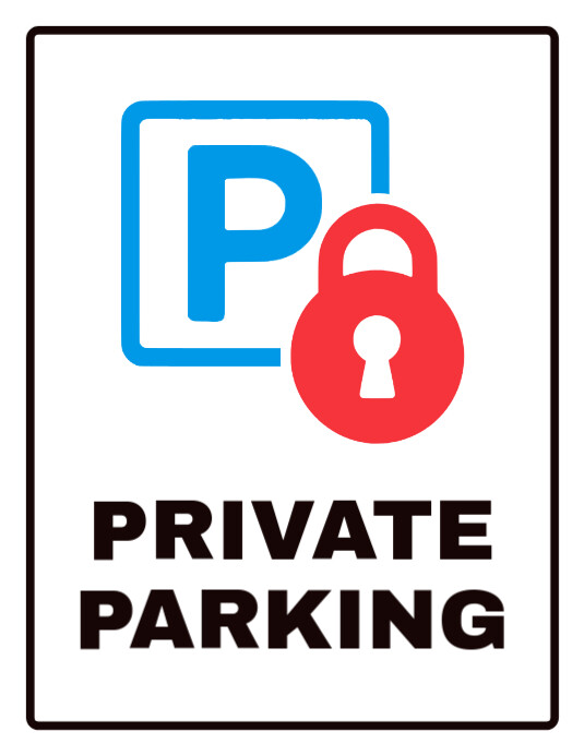 Reserved Private parking area signage sign Flyer (Letter pang-US) template
