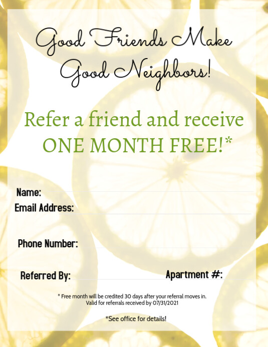 Resident Referral Template PosterMyWall