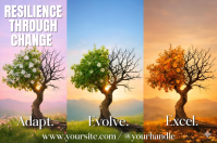 Resilience Through Change Motivational Growth Poster Póster template