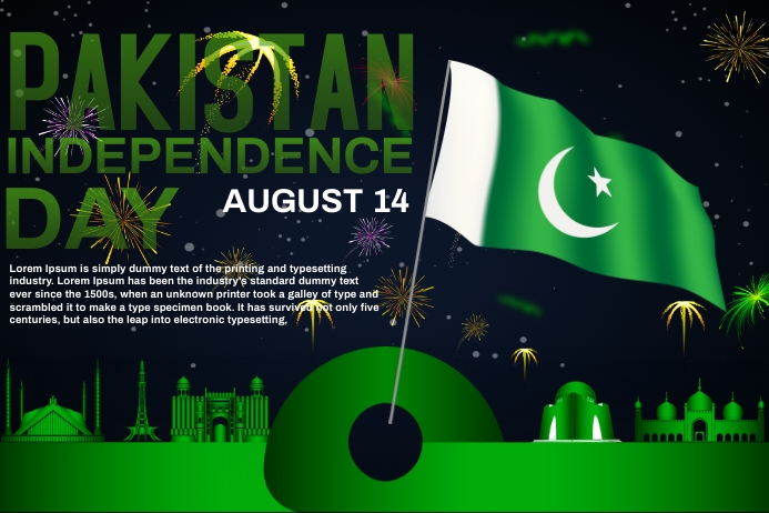 Pakistan day Poster template