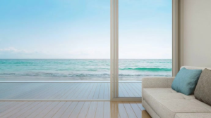Resort Beach Zoom Virtual Background Video Presentatie (16:9) template