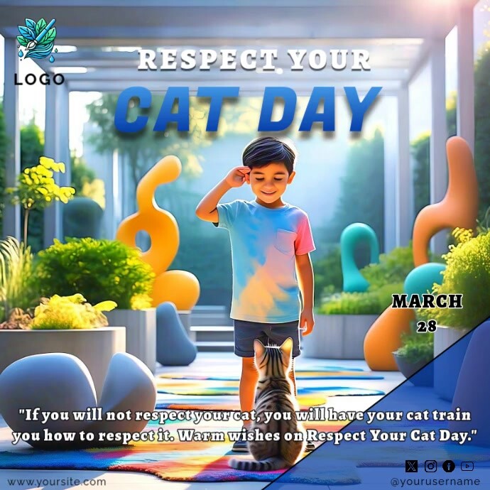 Respect your cat day Template | PosterMyWall