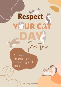 Respect Your Cat Day Promo A4 template