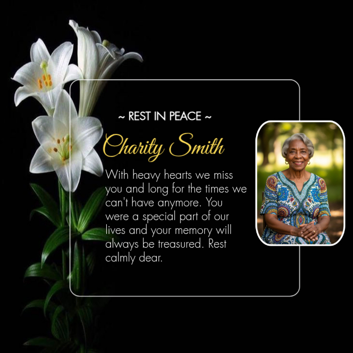 Rest In Peace Template | PosterMyWall