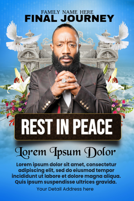REST IN PEACE Template | PosterMyWall