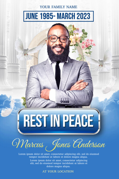 rest in peace flyer Poster template
