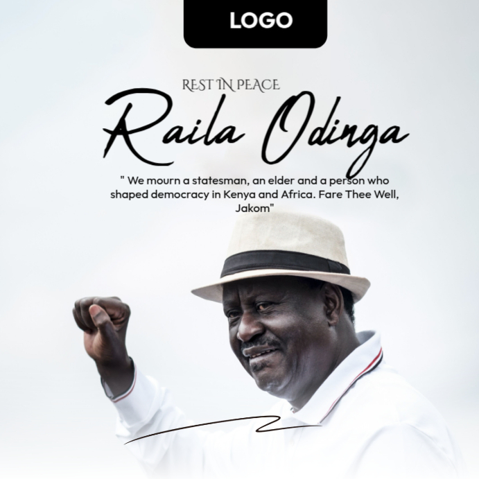 Rest In Peace Jakom Raila Odinga Instagram Post template