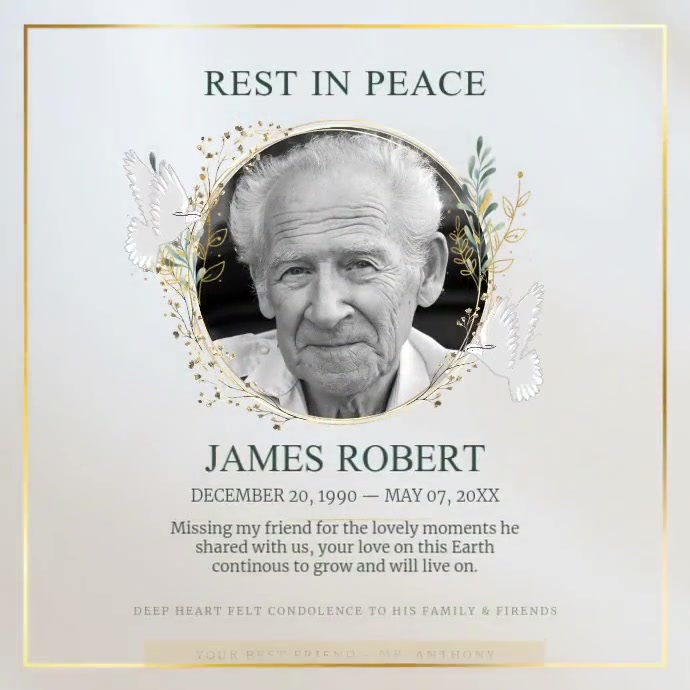 Copy of Rest In Peace Post Template | PosterMyWall