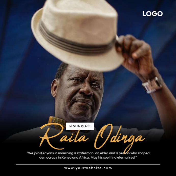 Rest In Peace Raila Odinga Instagram Post template
