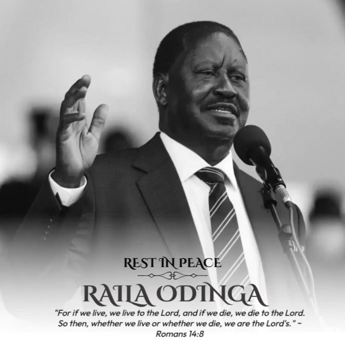 Rest In Peace Raila Odinga Instagram Post template