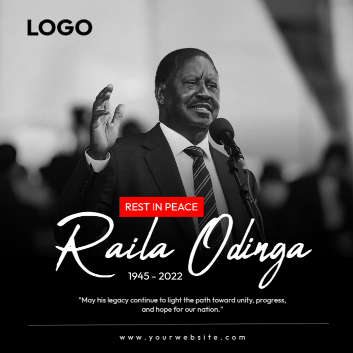 Rest In Peace Raila Odinga Instagram Post template