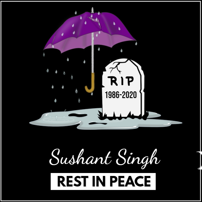 rest in peace sushant singh Instagram Post template